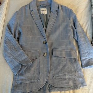 Madewell Larson Blazer in Windowpane (Blue)